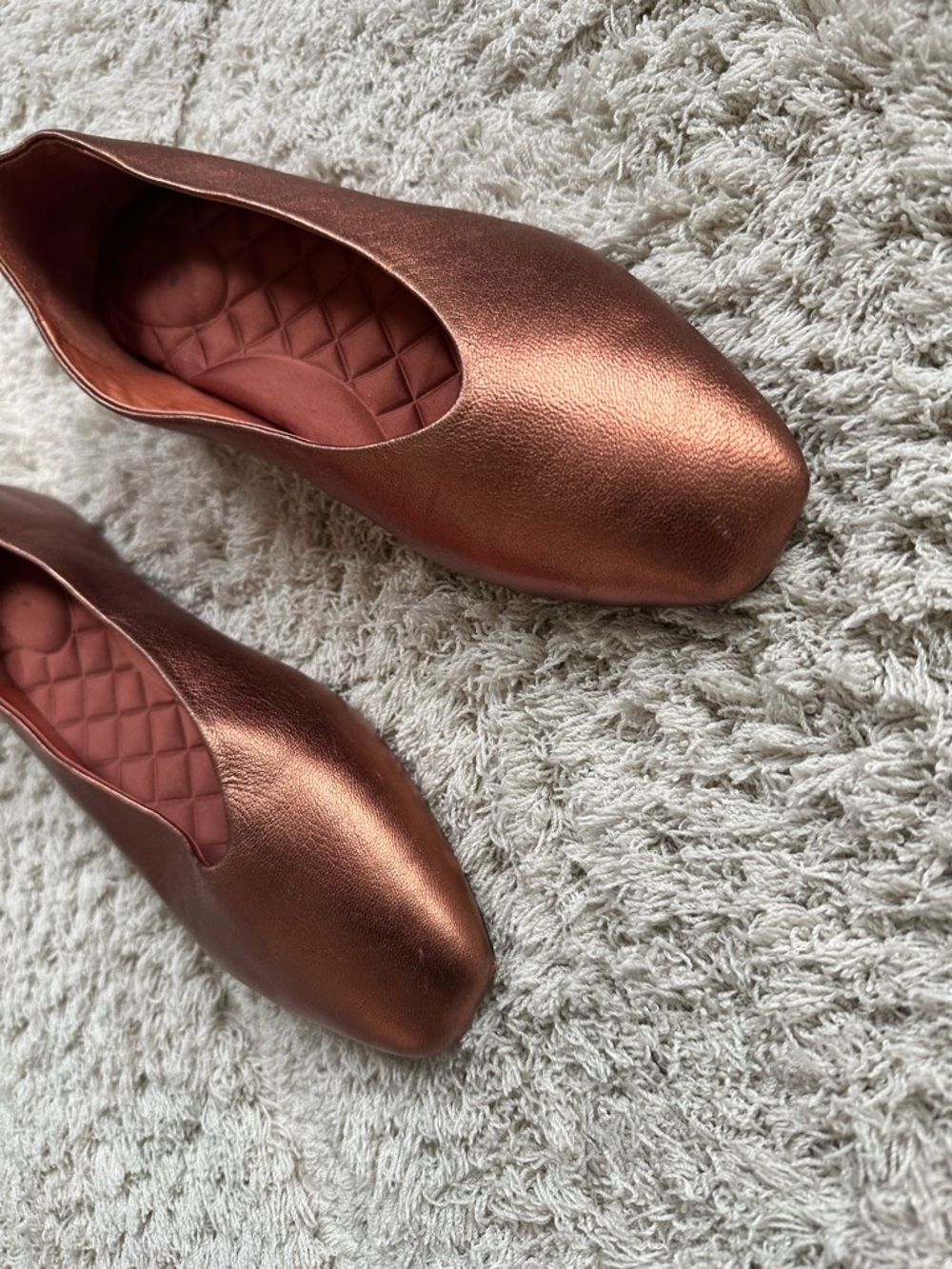 Birdies the crane flat orange Gold Metallic Ballet Flats 9.5 - Picture 3 of 9